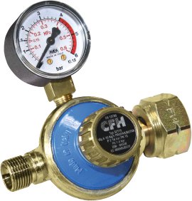 CFH Gasdruckregler regelbar 1-4 mbar mit Manometer
