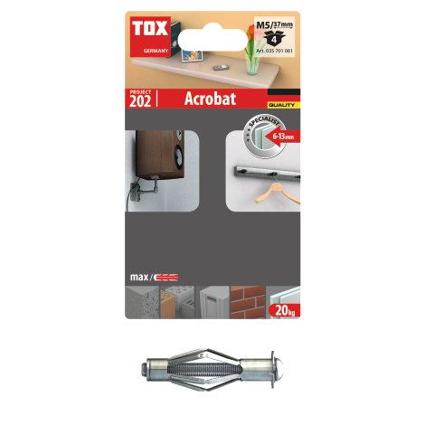 TOX Hohlraummetalldübel MHD-S M5x37 mm 4er-Pack