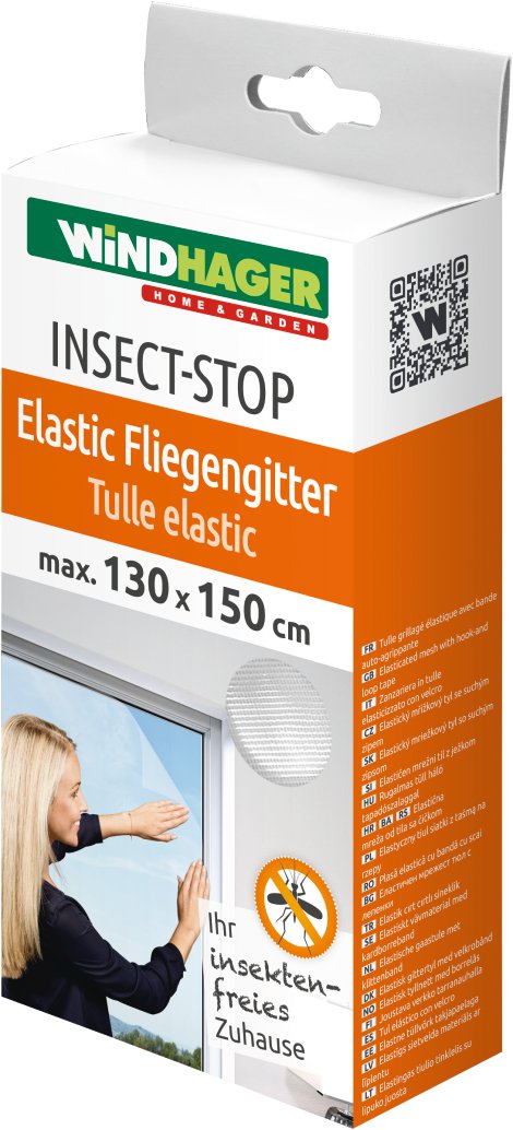 WINDHAGER Fliegengitter Elastic - PLUS 130x150 cm, weiß