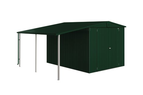 BIOHORT Seitendach 6 / 7 für Gerätehaus Europa 150x300x170 cm, Dunkelgrün-Metallic