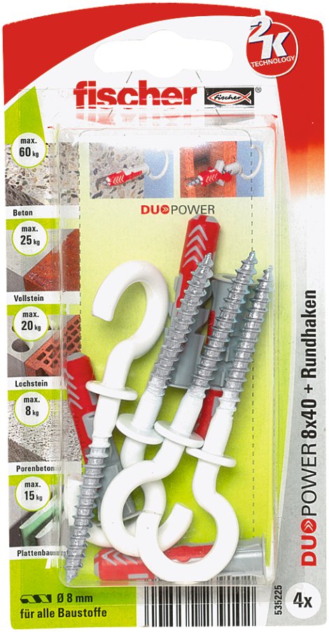 FISCHER Universaldübel DuoPower RH K NV 8x40 mm 4 Stk.