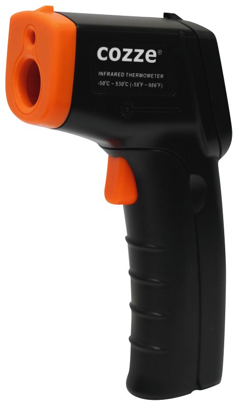 COZZE® Infrarot-Thermometer mit Pistolengriff (Messung bis 530 °C), 2x1,5 V AAA-Batterien (nicht enthalten)
