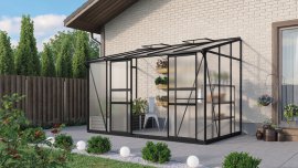 VITAVIA Anlehngewächshaus Osiris HKP 6 mm Schwarz