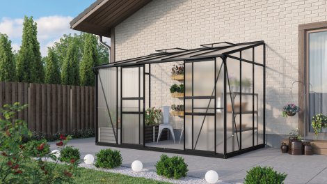 VITAVIA Anlehngewächshaus Osiris 6500 HKP 6 mm Schwarz