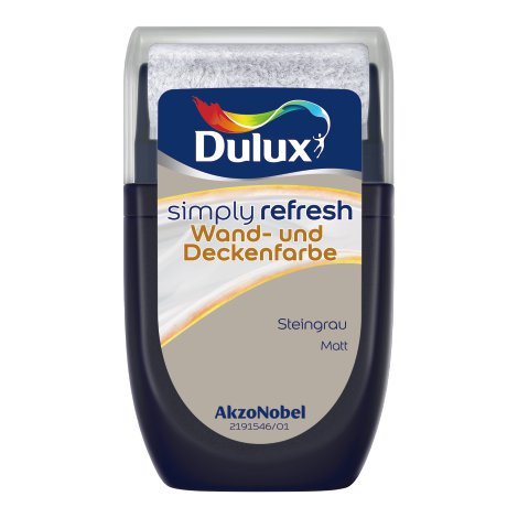 DULUX Simply Refresh Wand und Deckenfarbe Test Steingrau 30 ml