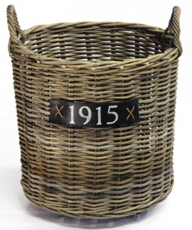 Holzkorb Rattan auf Rollen ø 50 cm / 42 cm