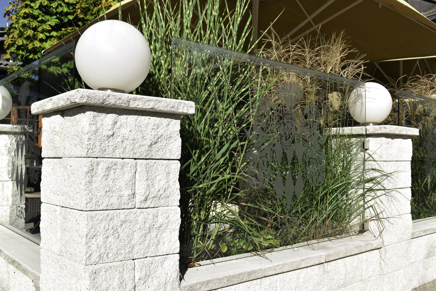 EBENSEER Zaunsystem Hochkönig Normalstein Naturweiß