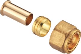 CORNAT Schraub-Adapter komplett 1/2" IG, ø 15 mm, messing-blank