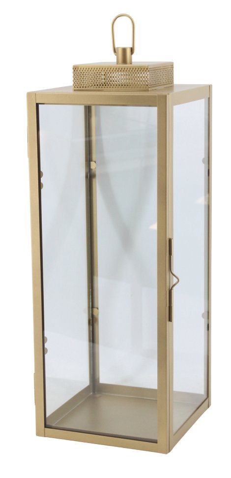 KENT LIVING Metall Laterne Gold 19x19x50 cm (LxBxH)
