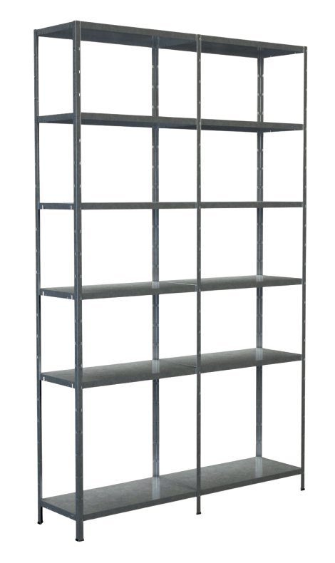 SCHULTE REGALWELT Grund + Anbauregal 12 Böden verzinkt 230x140x35 cm