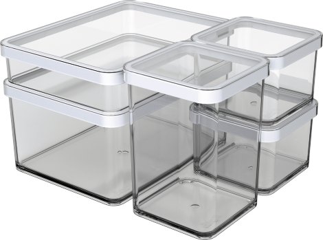 ROTHO Vorratsdosen-Set Loft Premium Weiß 5-tlg.