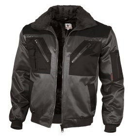 Pilotenjacke Schwarz/Grau