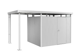 BIOHORT Seitendach für Gerätehaus Highline® H3, 150x235x222 cm, Silber-Metallic S