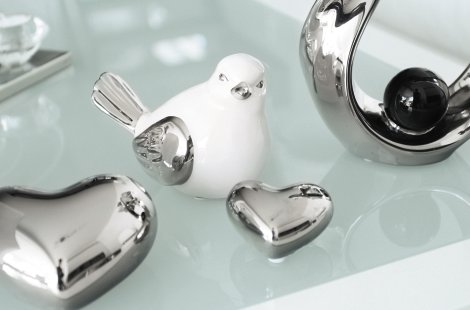 Keramikfigur Dekoherz Qatar Silver