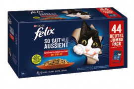 FELIX Katzennassfutter Vielfalt vom Land Gelee 44x85 g