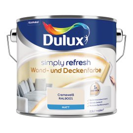 DULUX Simply Refresh Wand und Deckenfarbe Cremeweiß 2,5 l