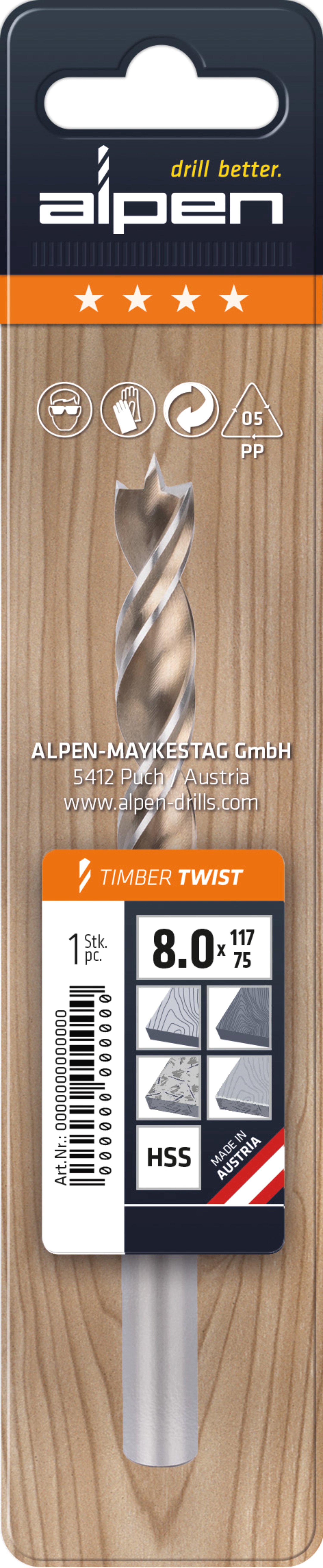 ALPEN Holzbohrer Timber Twist