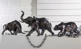 Skulptur Steampunk Elephant