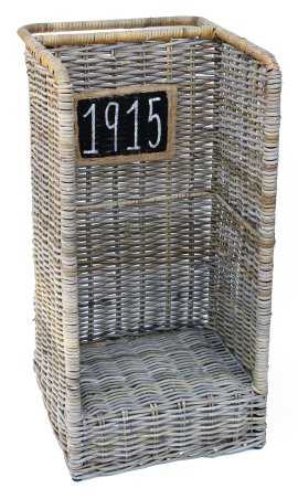 Kaminholz-Wagen Rattan Grau 35x45x90 cm