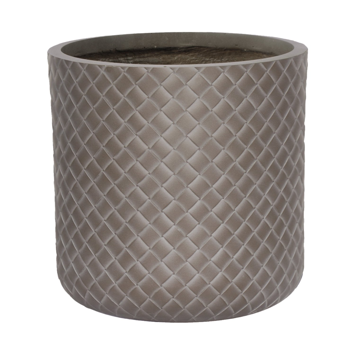 IMPOS Pflanztopf Leather Rund Taupe 24x24 cm