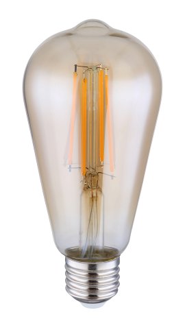 GLOBO LED-Birne Glas Amber E27 7W 2700K Warmweiß 6,4x14 cm (⌀xH)