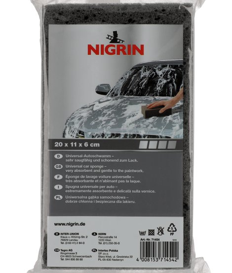 NIGRIN Universal-Autoschwamm 20x12x6 cm