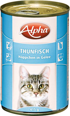 ALPHA Katzennahrung Dose Thunfisch in Soße 24x415 g
