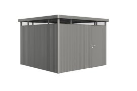 BIOHORT Gerätehaus HighLine H6 mit Standardtür 315x315x222 cm, Quarzgrau-Metallic