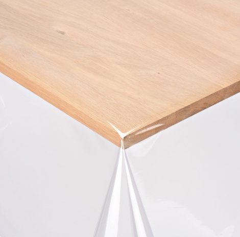 VENILIA Tischschutz CRYSTAL 130 cm x 50 m, transparent mit Papier