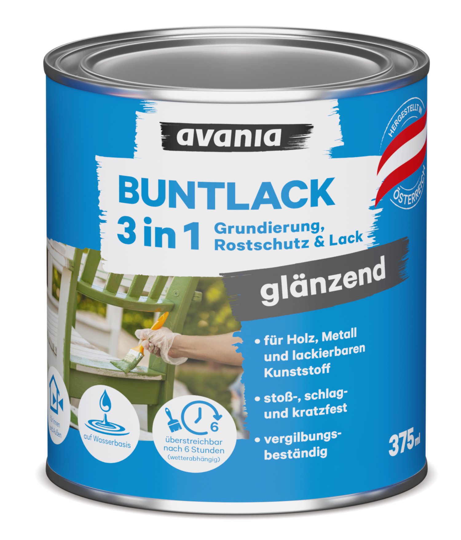 AVANIA Buntlack 3in1 Glänzend Verkehrsweiß