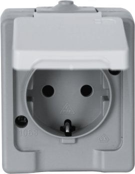 KOPP AP-FR Schutzkontakt-Steckdose Standard 1 Fach Grau