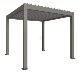 BIOHORT Pergola Quarzgrau/Silber-Metallic