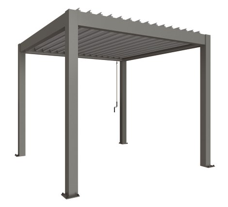 BIOHORT Pergola Quarzgrau/Silber-Metallic 3x3 m