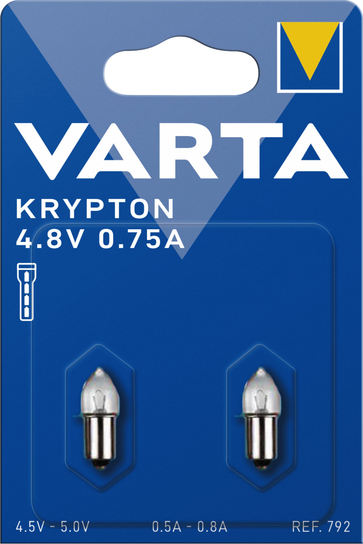 VARTA Glühlampen Krypton 792 4,8V 0,75A 2er Pack