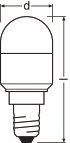 OSRAM LED-Kühlschranklampe T26 E14, Warmweiß 2,3W