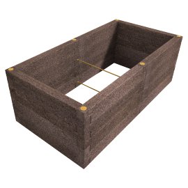 LEIER Hochbeet Durisol Rotbraun R-Form 230x120x80 cm (LxBxH)