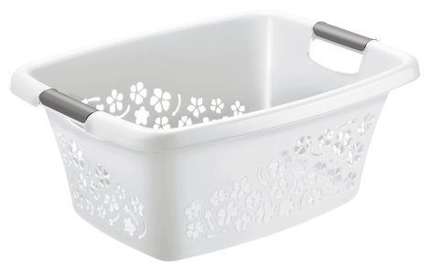 ROTHO Wäschekorb Flowers Weiß 25 l