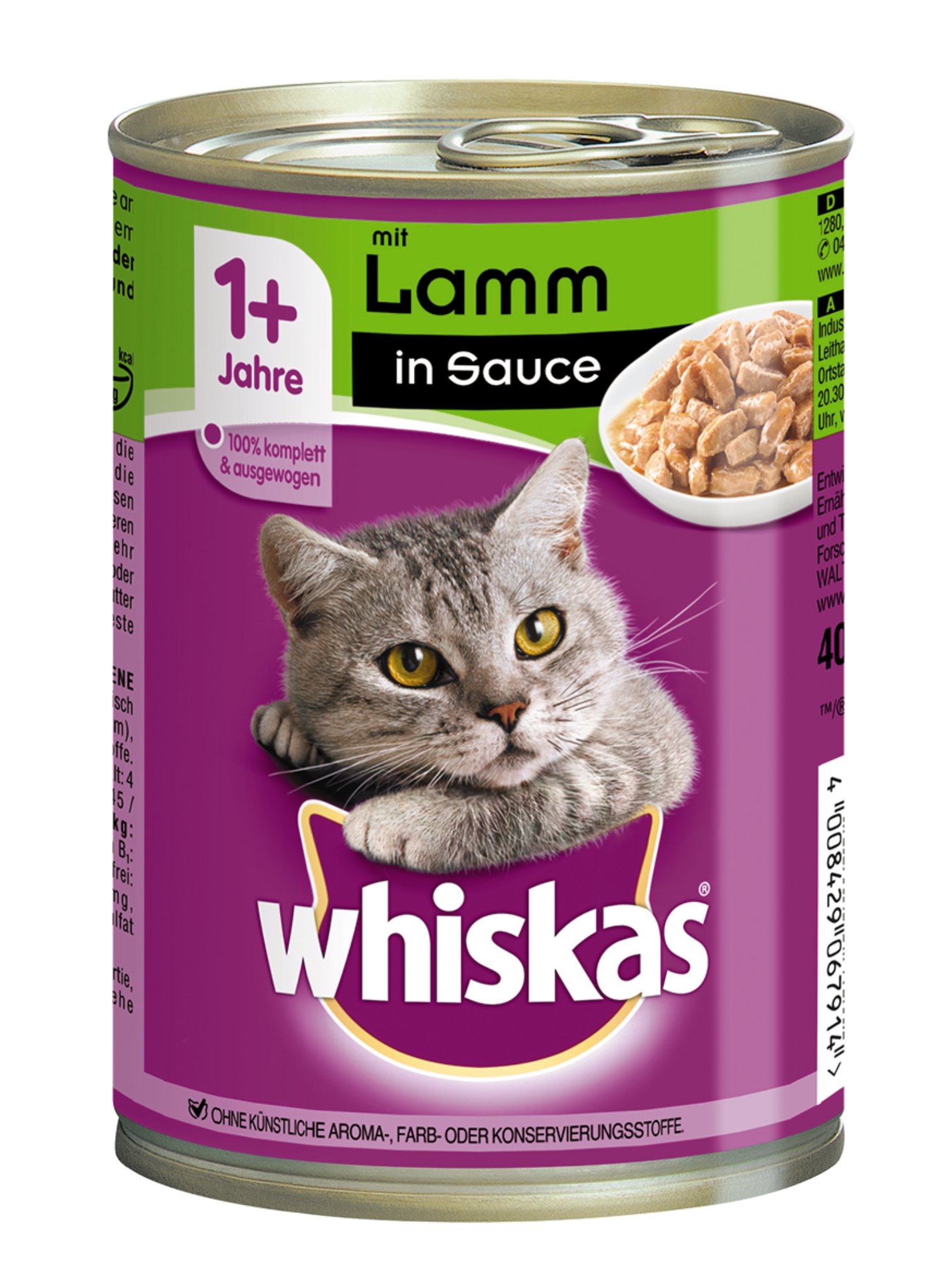 WHISKAS® Lamm in Sauce Dose 12x400 g