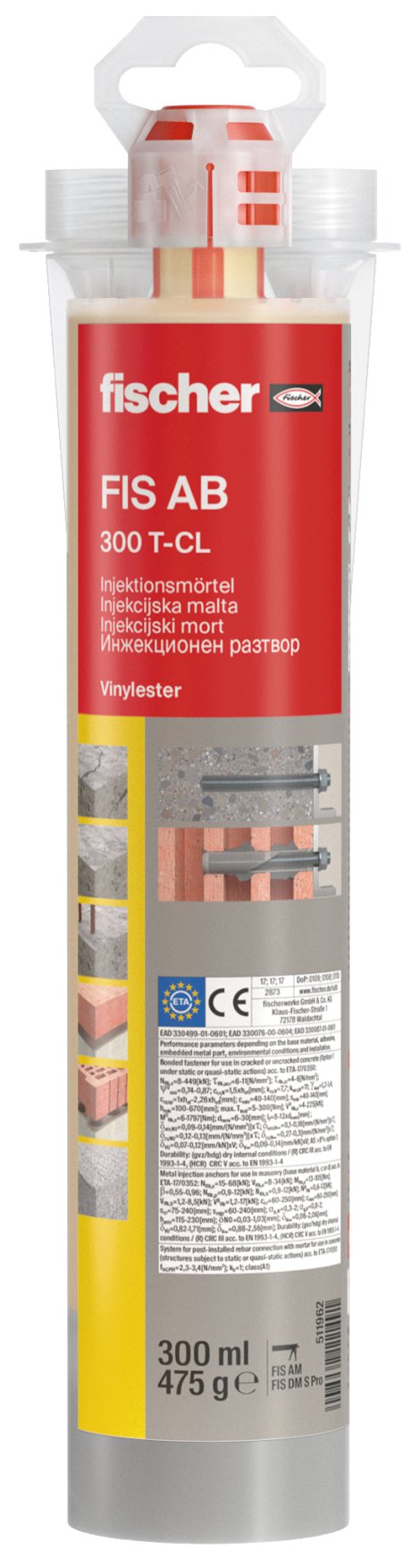 FISCHER Injektionsmörtel FIS AB 300 T-CL
