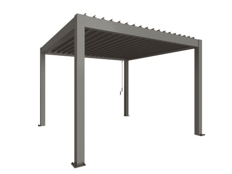 BIOHORT Pergola Quarzgrau-Metallic 3,5x3,5 m
