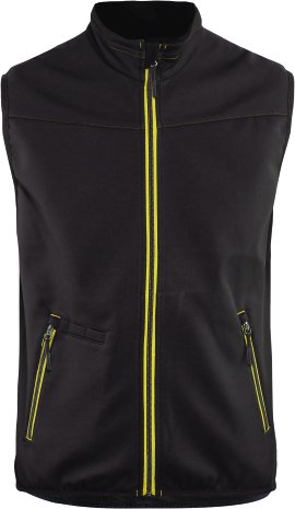 BLÅKLÄDER Softshell Weste schwarz/gelb