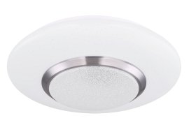 GLOBO LED-Deckenleuchte Candida Weiß/Silber Rund 18W 3000 K 34x8 cm (⌀xH)