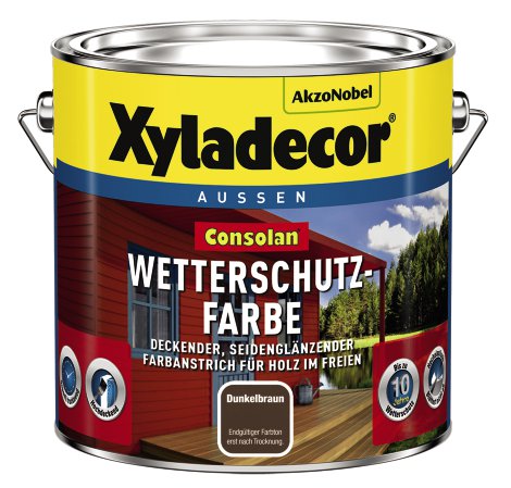 XYLADECOR Consolan Wetterschutz-Farbe Dunkelbraun 2,5 l
