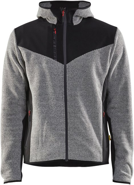BLÅKLÄDER Softshell Strickjacke Grau-melange/schwarz 4 XL