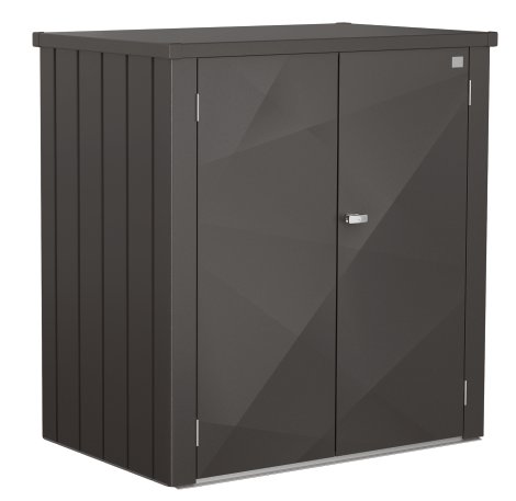 BIOHORT Terrassenschrank Romeo L XDesign 132x87x140 cm (BxTxH), Dunkelgrau-Metallic