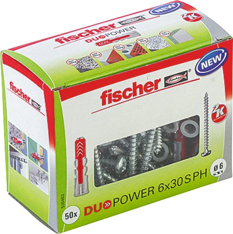 FISCHER Universaldübel DuoPower S PH 6x30 mm 50 Stk.