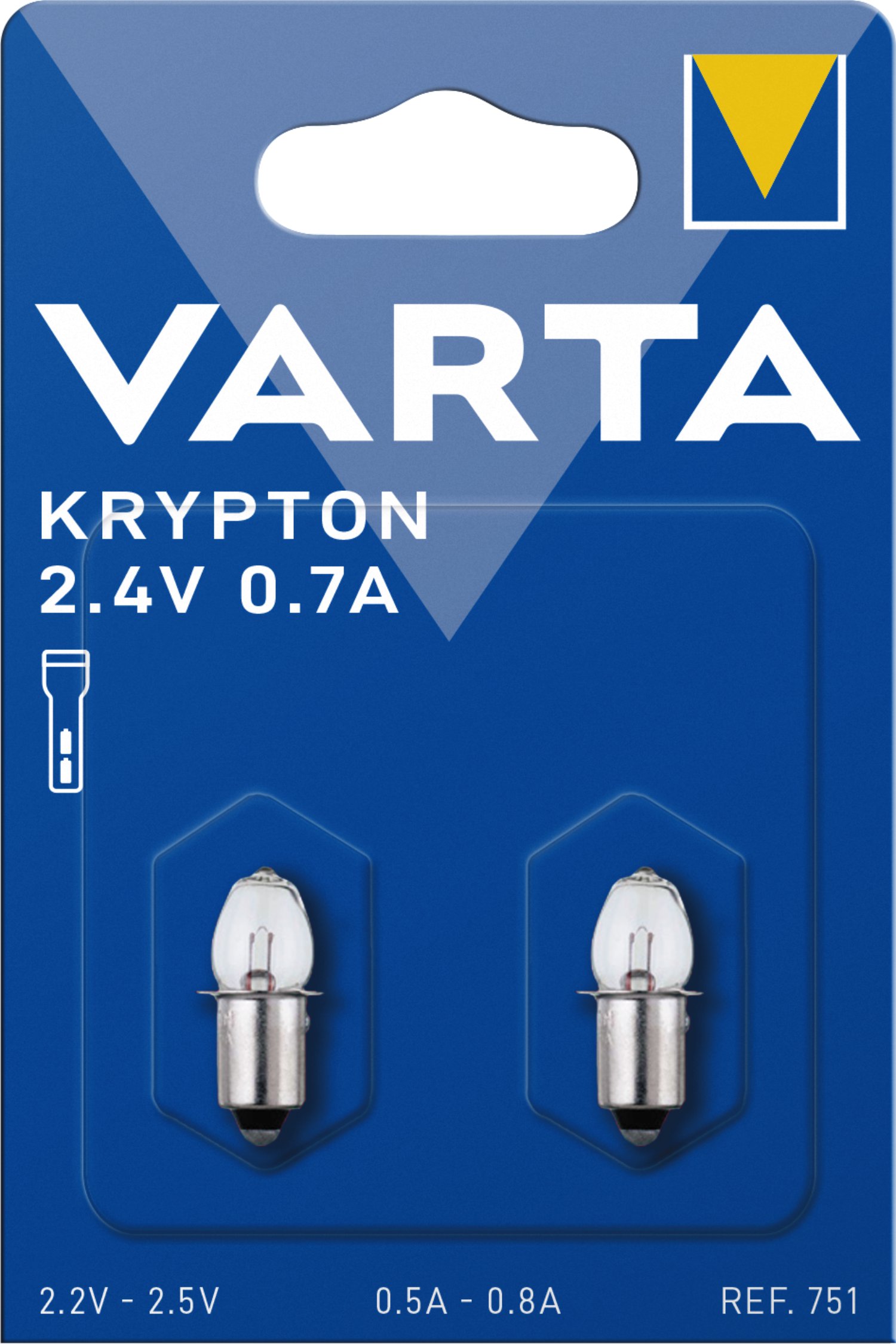 VARTA Glühlampen Krypton 2,4V 0,7A 2er Pack