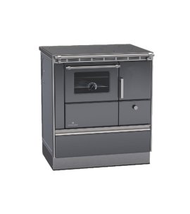 LOHBERGER Holzherd Rega 75 mit Stahlplatte 6 kW Anthrazit