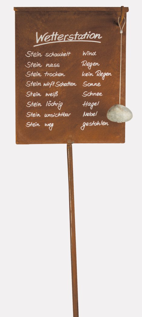 Gartenstecker Wetterstation mit Beschriftung & Stein 190 cm