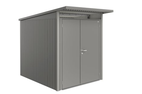 BIOHORT Gerätehaus A2 AvantGarde® 180x260x218 cm mit Doppeltür, Quarzgrau-Metallic